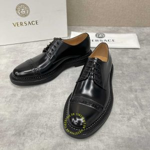 Giày tây cao cấp Versace nam màu đen replica 1:1 chính hãng - Ảnh 3