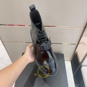 Boot Versace nam hàng hiệu màu đen logo nổi bật cao cấp - Ảnh 5