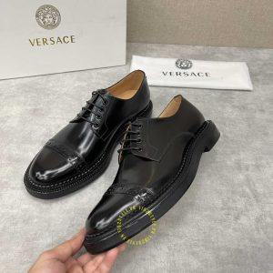 Giày tây cao cấp Versace nam màu đen replica 1:1 chính hãng - Ảnh 4
