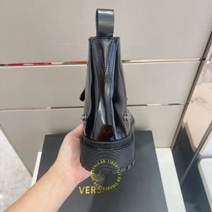 Boot Versace nam hàng hiệu màu đen logo nổi bật cao cấp - Ảnh 7