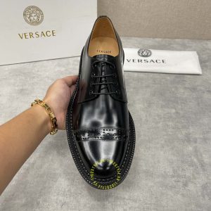 Giày tây cao cấp Versace nam màu đen replica 1:1 chính hãng - Ảnh 6
