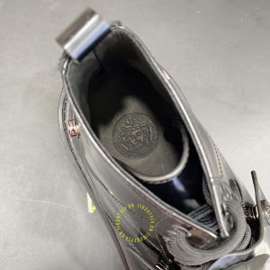 Boot Versace nam hàng hiệu màu đen logo nổi bật cao cấp - Ảnh 8