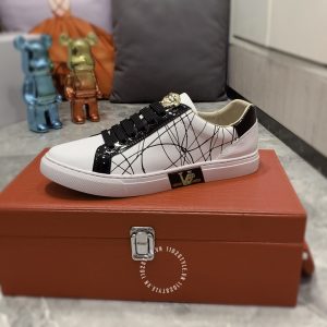 Giày thể thao Versace nam màu trắng dây buộc đen cao cấp - Ảnh 7