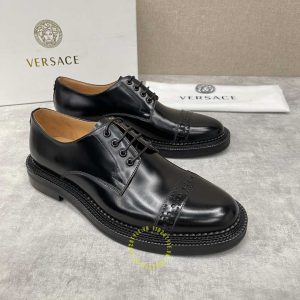 Giày tây cao cấp Versace nam màu đen replica 1:1 chính hãng - Ảnh 2