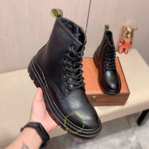 Boot Versace nam da bò xịn màu đen replica 1:1 chính hãng - Ảnh 5