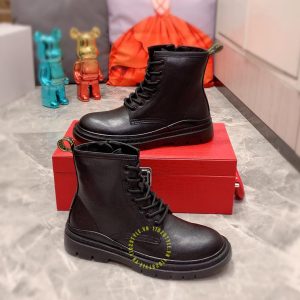 Boot Versace nam da bò xịn màu đen replica 1:1 chính hãng - Ảnh 4