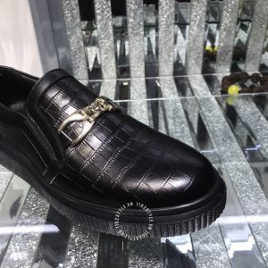 Giày slipon Versace nam màu đen replica 1:1 chính hãng - Ảnh 6