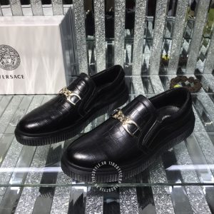 Giày slipon Versace nam màu đen replica 1:1 chính hãng - Ảnh 3