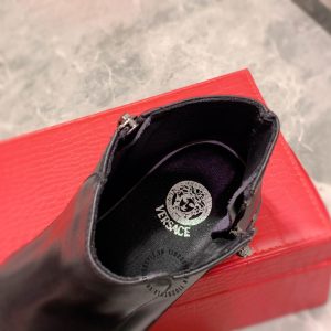 Giày Versace nam cao cấp màu đen mũi kim loại super fake 1:1 - Ảnh 8