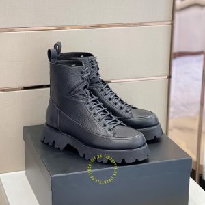 Boot Versace nam hàng hiệu màu đen da sần giá tốt - Ảnh 3
