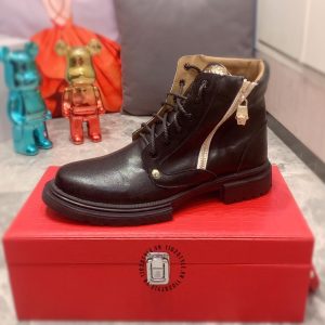 Boot Versace nam hàng hiệu cao cấp màu đen logo vàng giá tốt - Ảnh 6