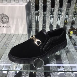 Giày slipon Versace nam màu đen da lộn cao cấp - Hình ảnh 5