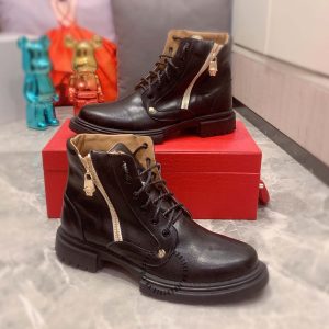 Boot Versace nam hàng hiệu cao cấp màu đen logo vàng giá tốt - Ảnh 5