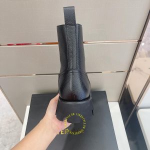 Boot Versace nam hàng hiệu màu đen da sần giá tốt - Ảnh 7