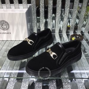 Giày slipon Versace nam màu đen da lộn cao cấp - Hình ảnh 3