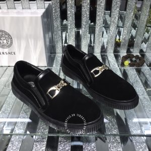 Giày slipon Versace nam màu đen da lộn cao cấp - Hình ảnh 2