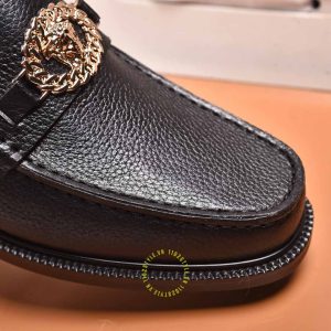 Giày Loafer Versace nam hàng hiệu da xịn màu đen sần giá tốt - Ảnh 6