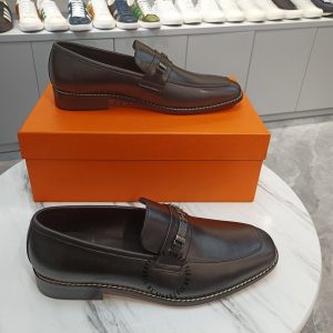 Giày lười Hermes nam màu đen logo siêu cấp - Hình ảnh 4