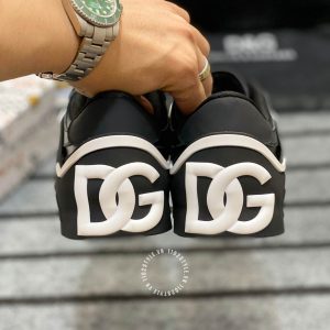 Giày nam Dolce & Gabbana màu đen viền trắng da xịn - Ảnh 6
