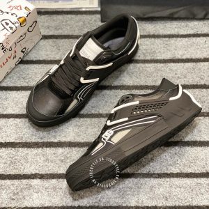 Giày nam Dolce & Gabbana màu đen viền trắng da xịn - Ảnh 3