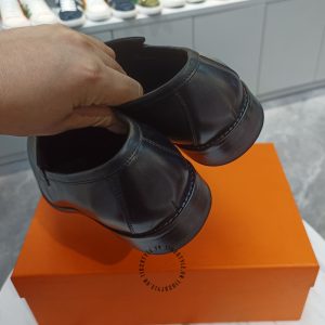 Giày lười Hermes nam da xịn màu đen hàng hiệu siêu cấp - Hình ảnh 7