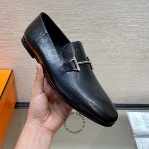 Giày lười Hermes nam da trơn logo cao cấp phiên bản hàng hiệu Like Auth - Hình ảnh 6