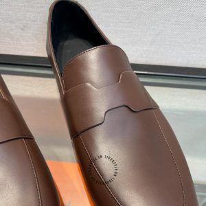 Giày lười Hermes nam màu nâu da trơn Like Auth - Hình ảnh 7