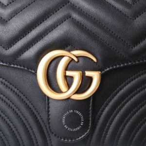 Túi xách đeo chéo Gucci nữ màu đen logo GG hàng hiệu cao cấp - Hình ảnh 4