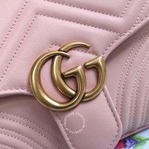 Túi xách đeo chéo Gucci nữ màu hồng replica 1:1 chính hãng - Ảnh 5