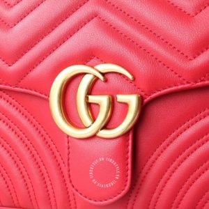 Túi xách Gucci nữ màu đỏ logo GG rep 1:1 chính hãng - Hình ảnh 4