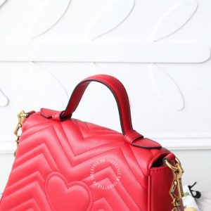 Túi xách Gucci nữ màu đỏ logo GG rep 1:1 chính hãng - Hình ảnh 8