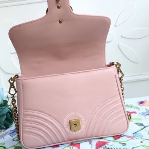 Túi xách đeo chéo Gucci nữ màu hồng replica 1:1 chính hãng - Ảnh 4