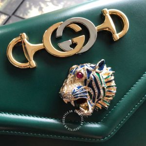 Túi xách đeo chéo Gucci nữ màu xanh logo hàng hiệu cao cấp - Ảnh 5