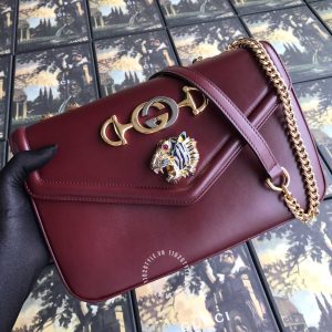 Túi xách Gucci đỏ đô logo kim loại cao cấp hàng hiệu nữ màu - Hình ảnh 2