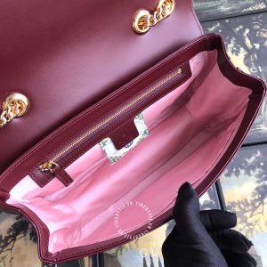 Túi xách Gucci đỏ đô logo kim loại cao cấp hàng hiệu nữ màu - Hình ảnh 9