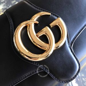 Túi xách Gucci nữ da trơn màu đen logo GG hàng hiệu cao cấp - Hình ảnh 7