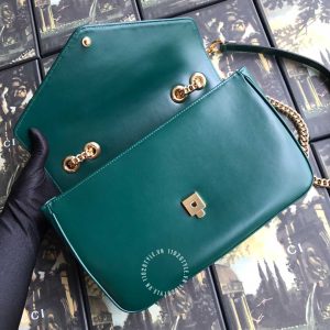 Túi xách đeo chéo Gucci nữ màu xanh logo hàng hiệu cao cấp - Ảnh 4