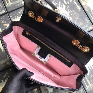 Túi xách Gucci nữ da trơn màu đen logo cao cấp hàng hiệu - Hình ảnh 3