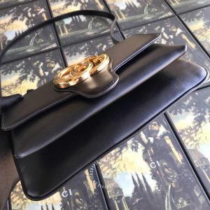 Túi xách Gucci nữ da trơn màu đen logo GG hàng hiệu cao cấp - Hình ảnh 6