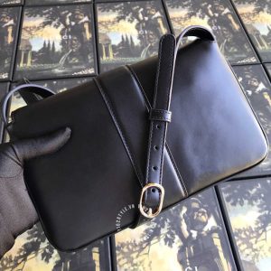Túi xách Gucci nữ da trơn màu đen logo GG hàng hiệu cao cấp - Hình ảnh 3