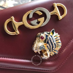 Túi xách Gucci đỏ đô logo kim loại cao cấp hàng hiệu nữ màu - Hình ảnh 5
