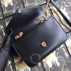 Túi xách Gucci nữ da trơn màu đen logo cao cấp hàng hiệu - Hình ảnh 2