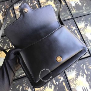 Túi xách Gucci nữ da trơn màu đen logo GG hàng hiệu cao cấp - Hình ảnh 4