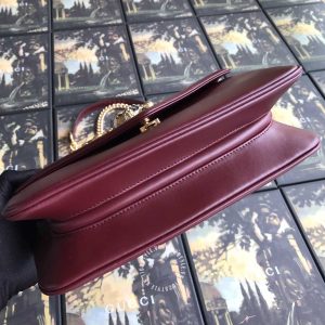 Túi xách Gucci đỏ đô logo kim loại cao cấp hàng hiệu nữ màu - Hình ảnh 7