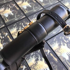 Túi xách Gucci nữ da trơn màu đen logo GG hàng hiệu cao cấp - Hình ảnh 5