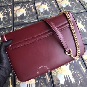 Túi xách Gucci đỏ đô logo kim loại cao cấp hàng hiệu nữ màu - Hình ảnh 3