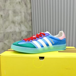Giày Gucci Sneaker nam da lộn phối màu dây đỏ cao cấp - Ảnh 7