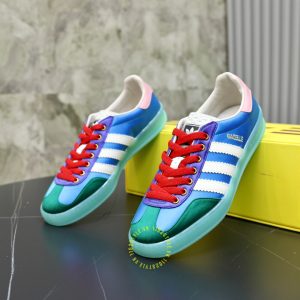 Giày Gucci Sneaker nam da lộn phối màu dây đỏ cao cấp - Ảnh 5