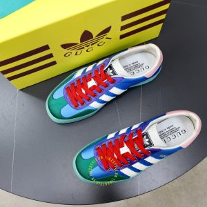Giày Gucci Sneaker nam da lộn phối màu dây đỏ cao cấp - Ảnh 4