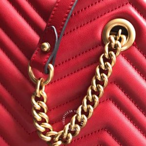 Túi xách Gucci nữ màu đỏ logo GG phiên bản cao cấp - Hình ảnh 8
